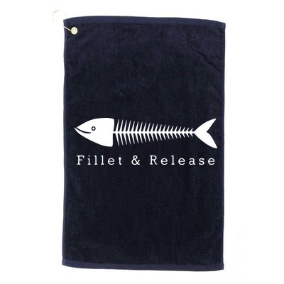Funny Fishing Fisherman Humor Tee Fillet And Release Golf Towel