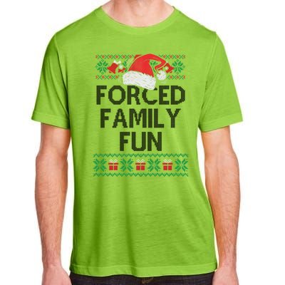 Forced Family Fun Sarcastic Funny Christmas Ugly Xmas Adult ChromaSoft Performance T-Shirt