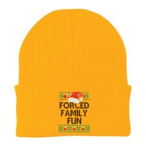 Forced Family Fun Sarcastic Funny Christmas Ugly Xmas Knit Cap Winter Beanie