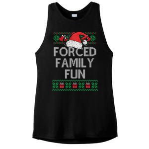 Forced Family Fun Sarcastic Funny Christmas Ugly Xmas Ladies PosiCharge Tri-Blend Wicking Tank