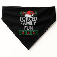 Forced Family Fun Sarcastic Funny Christmas Ugly Xmas USA-Made Doggie Bandana