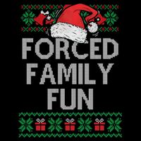 Forced Family Fun Sarcastic Funny Christmas Ugly Xmas USA-Made Doggie Bandana