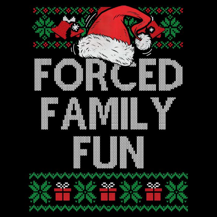 Forced Family Fun Sarcastic Funny Christmas Ugly Xmas USA-Made Doggie Bandana