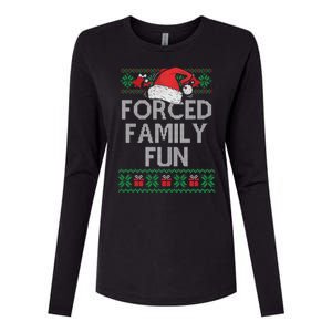 Forced Family Fun Sarcastic Funny Christmas Ugly Xmas Womens Cotton Relaxed Long Sleeve T-Shirt