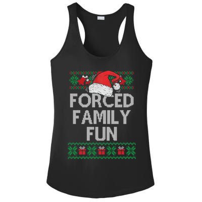 Forced Family Fun Sarcastic Funny Christmas Ugly Xmas Ladies PosiCharge Competitor Racerback Tank