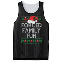 Forced Family Fun Sarcastic Funny Christmas Ugly Xmas Mesh Reversible Basketball Jersey Tank