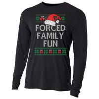 Forced Family Fun Sarcastic Funny Christmas Ugly Xmas Cooling Performance Long Sleeve Crew