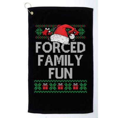 Forced Family Fun Sarcastic Funny Christmas Ugly Xmas Golf Towel