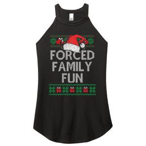 Forced Family Fun Sarcastic Funny Christmas Ugly Xmas Women's Perfect Tri Rocker Tank