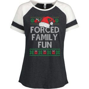 Forced Family Fun Sarcastic Funny Christmas Ugly Xmas Enza Ladies Jersey Colorblock Tee