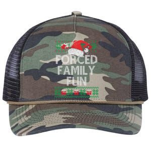 Forced Family Fun Sarcastic Funny Christmas Ugly Xmas Retro Rope Trucker Hat Cap