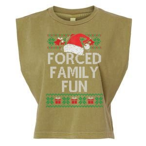 Forced Family Fun Sarcastic Funny Christmas Ugly Xmas Garment-Dyed Women's Muscle Tee