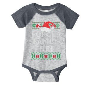 Forced Family Fun Sarcastic Funny Christmas Ugly Xmas Infant Baby Jersey Bodysuit