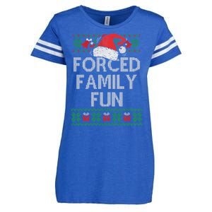 Forced Family Fun Sarcastic Funny Christmas Ugly Xmas Enza Ladies Jersey Football T-Shirt