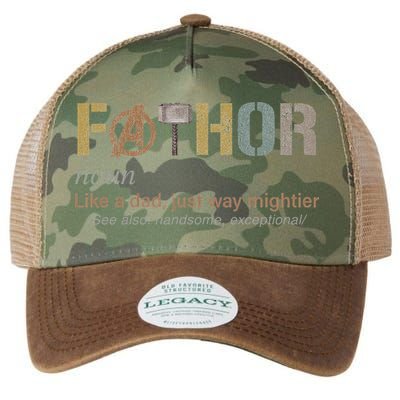 Fathor Funny Fathor Definition Funny Father's Day Legacy Tie Dye Trucker Hat