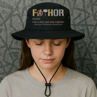 Fathor Funny Fathor Definition Funny Father's Day Bucket Hat