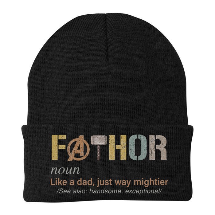 Fathor Funny Fathor Definition Funny Father's Day Beanie