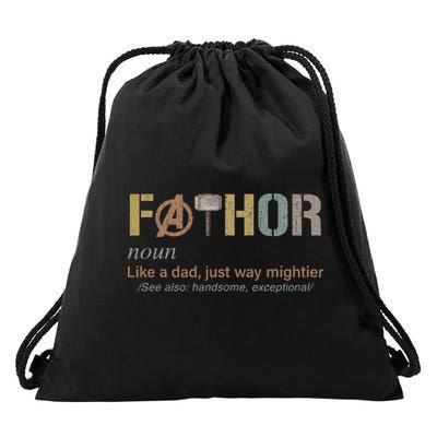 Fathor Funny Fathor Definition Funny Father's Day Drawstring Bag