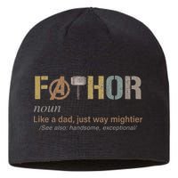 Fathor Funny Fathor Definition Funny Father's Day Sustainable Beanie