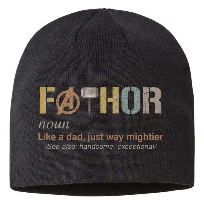 Fathor Funny Fathor Definition Funny Father's Day Sustainable Beanie