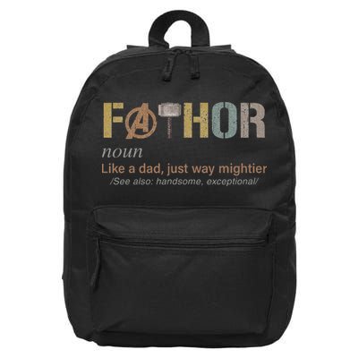 Fathor Funny Fathor Definition Funny Father's Day 16 in Basic Backpack