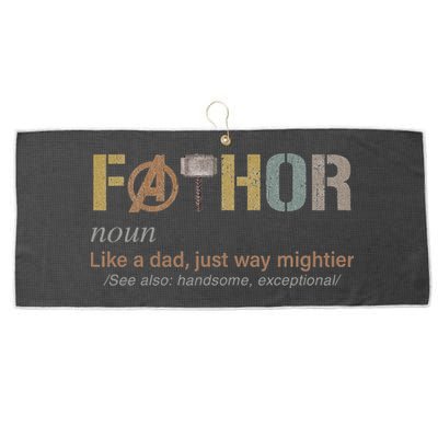 Fathor Funny Fathor Definition Funny Father's Day Large Microfiber Waffle Golf Towel