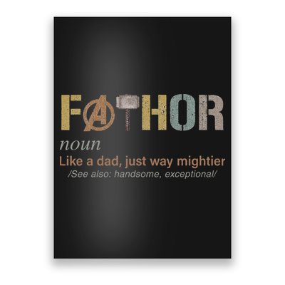 Fathor Funny Fathor Definition Funny Father's Day Poster