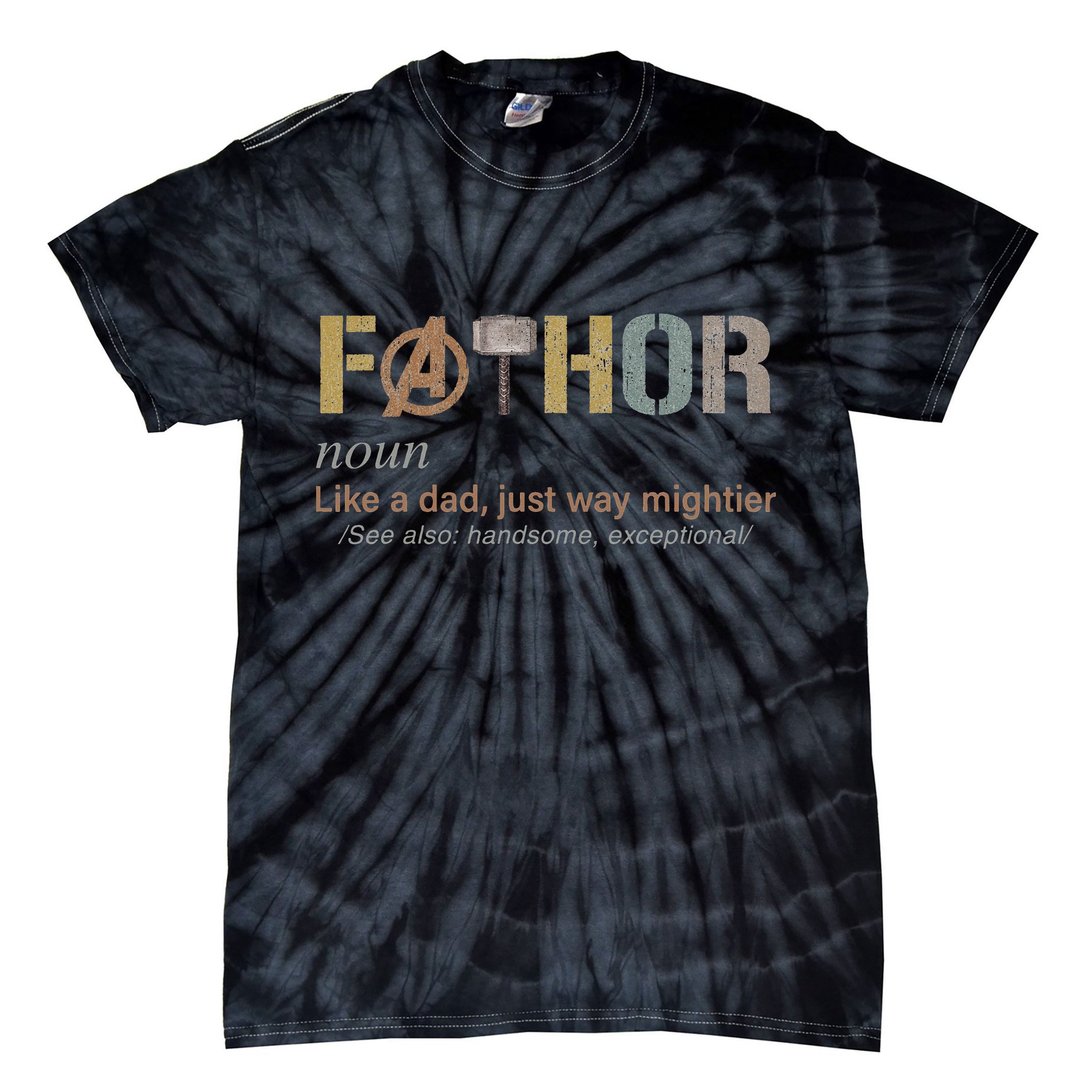 Fathor Funny Fathor Definition Funny Father's Day Tie-Dye T-Shirt
