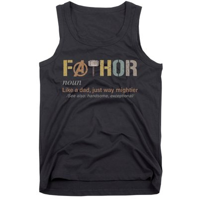 Fathor Funny Fathor Definition Funny Father's Day Tank Top