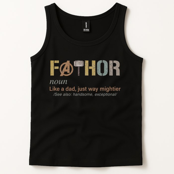 Fathor Funny Fathor Definition Funny Father's Day Tank Top
