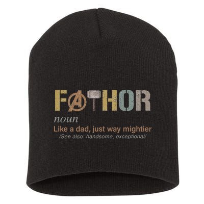 Fathor Funny Fathor Definition Funny Father's Day Short Acrylic Beanie