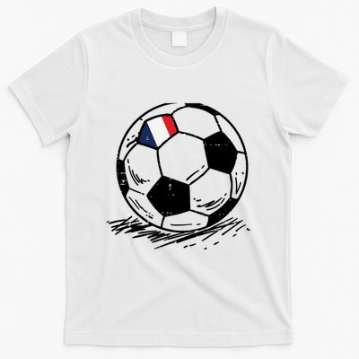 France Flag French Soccer Ball Football Fan T-Shirt