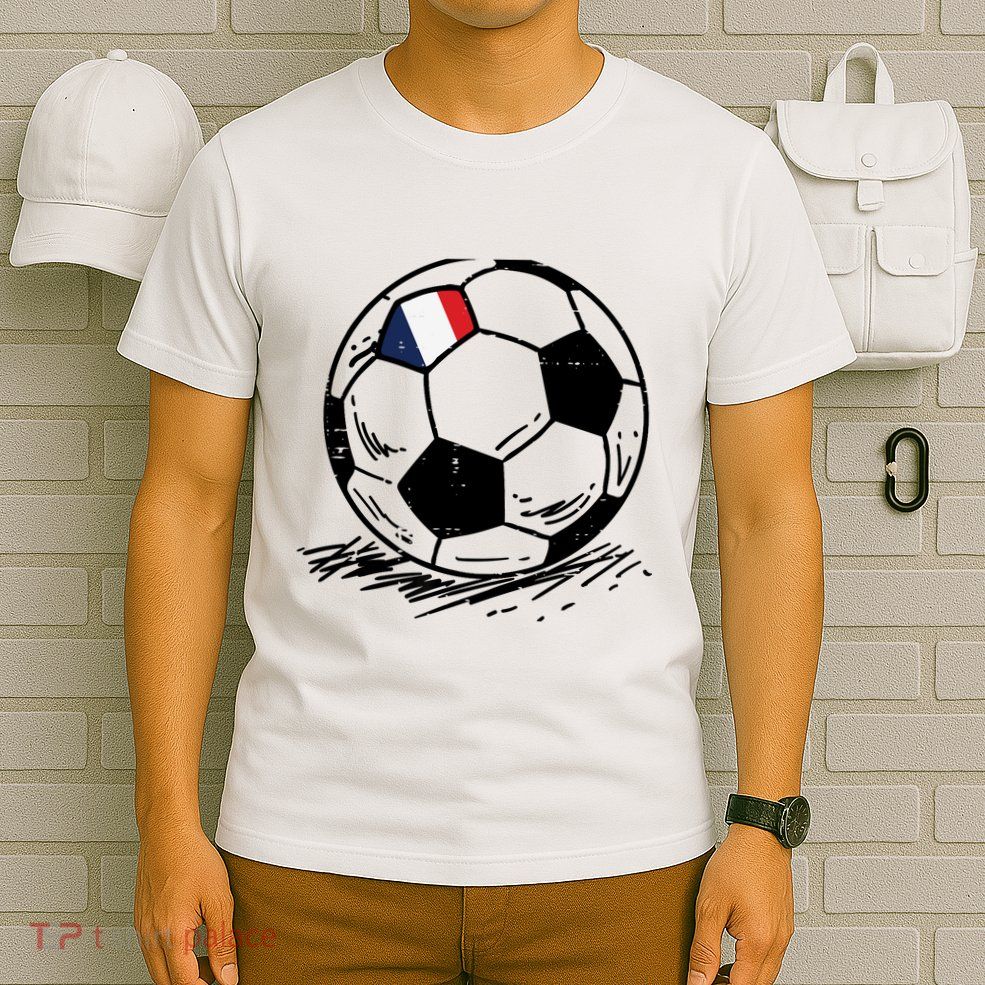 France Flag French Soccer Ball Football Fan T-Shirt