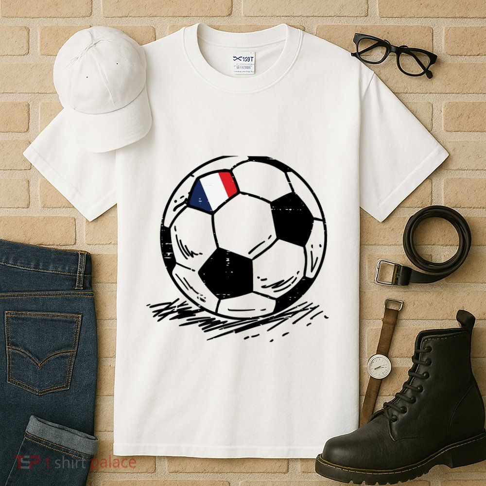 France Flag French Soccer Ball Football Fan Tall T-Shirt