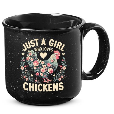 Floral Farmer Funny Just A Girl Who Loves Chickens  15oz Campfire Ceramic Mug