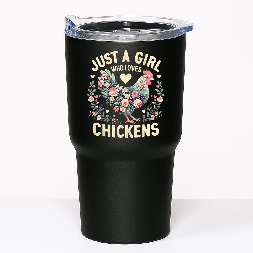 Floral Farmer Funny Just A Girl Who Loves Chickens  Tumbler