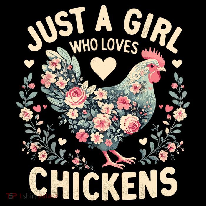 Floral Farmer Funny Just A Girl Who Loves Chickens  Kids T-Shirt