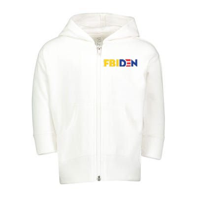 Funny FBIden FBI Biden Design Toddler Zip Fleece Hoodie