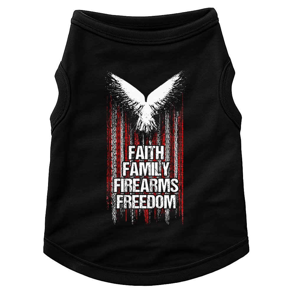 Faith Family Firearms & Freedom  American Flag Pro God Guns Doggie Tank