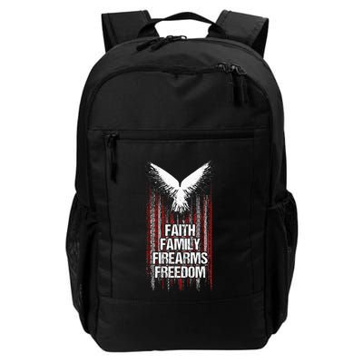 Faith Family Firearms & Freedom  American Flag Pro God Guns Backpack