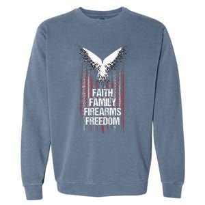 Faith Family Firearms & Freedom  American Flag Pro God Guns Garment-Dyed Sweatshirt