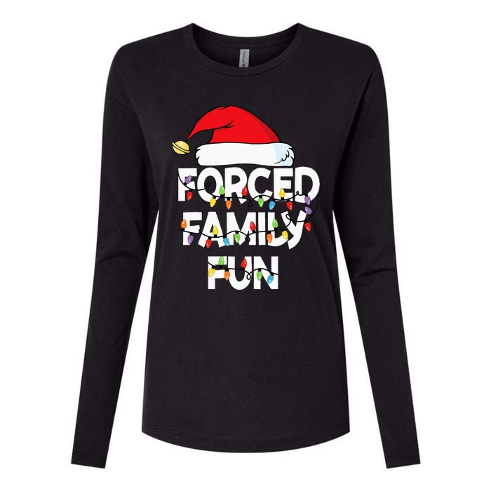 Forced Family Fun Women Christmas Pajamas Womens Cotton Relaxed Long Sleeve T-Shirt