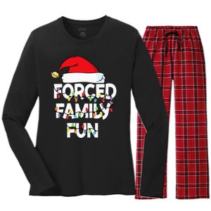 Forced Family Fun Women Christmas Pajamas Women's Long Sleeve Flannel Pajama Set 