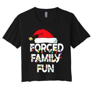 Forced Family Fun Women Christmas Pajamas Women's Crop Top Tee