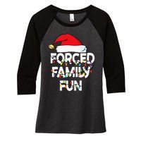 Forced Family Fun Women Christmas Pajamas Women's Tri-Blend 3/4-Sleeve Raglan Shirt