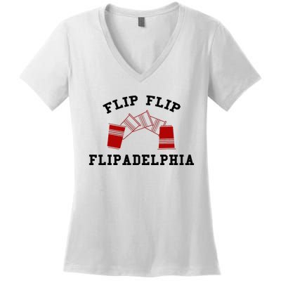 Flip Flip Flipadelphia Women's V-Neck T-Shirt