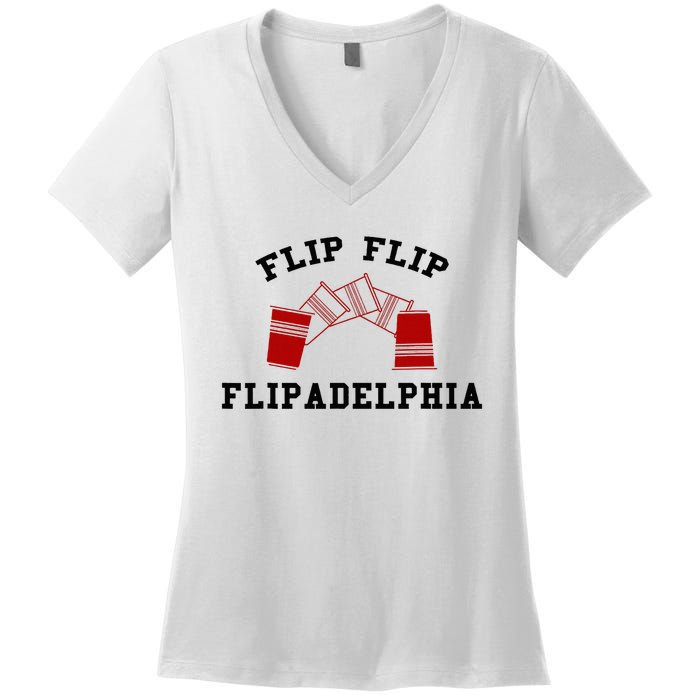 Flip Flip Flipadelphia Women's V-Neck T-Shirt