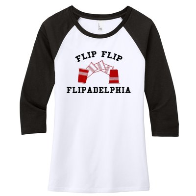 Flip Flip Flipadelphia Women's Tri-Blend 3/4-Sleeve Raglan Shirt