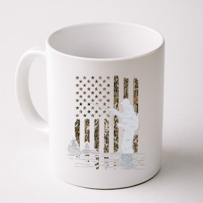 Fly Fishing Fisherman American Flag Camouflage Fly Tying Coffee Mug