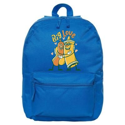 Funny Fast Food Big Love Mustard And Sausage Great Gift 16 in Basic Backpack